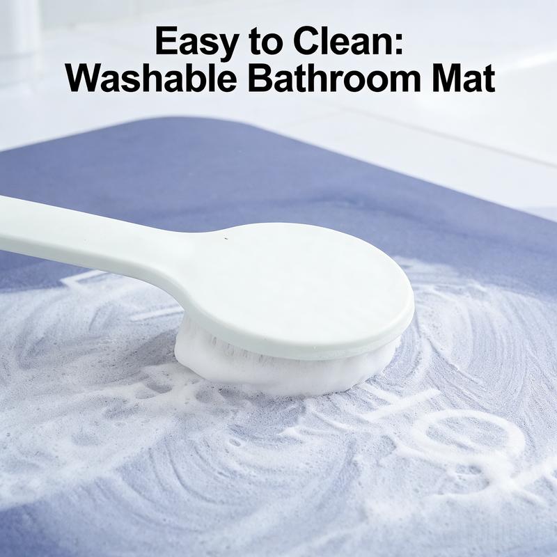 3 Piece Anti-Slip Bathroom Mat Set - Quick Drying U-Shaped Toilet & Floor Mats