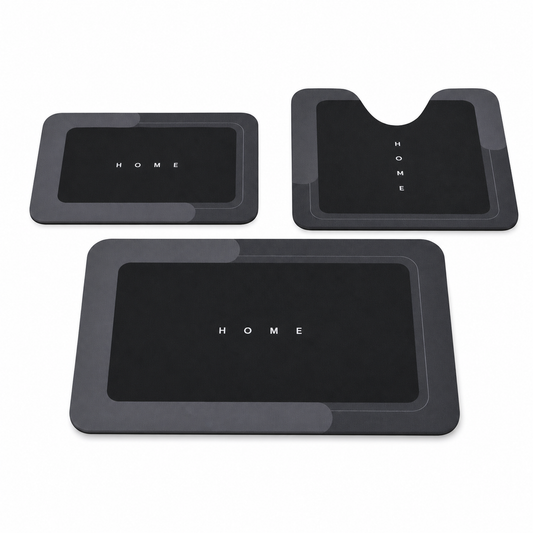 3 Piece Anti-Slip Quick Drying Bathroom Mat Set